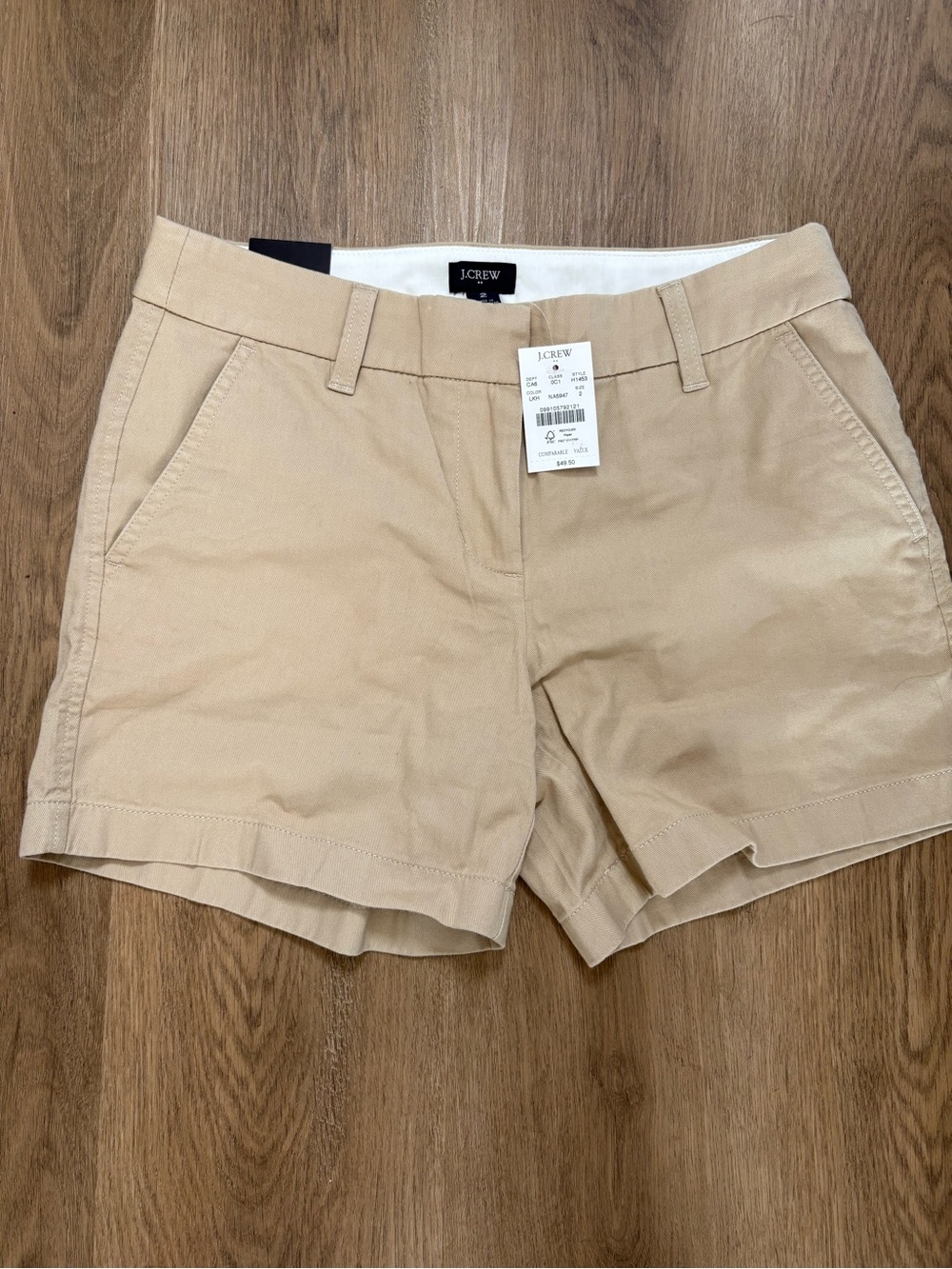 J. Crew Women's Khaki Chino Shorts Size 2 NWT
